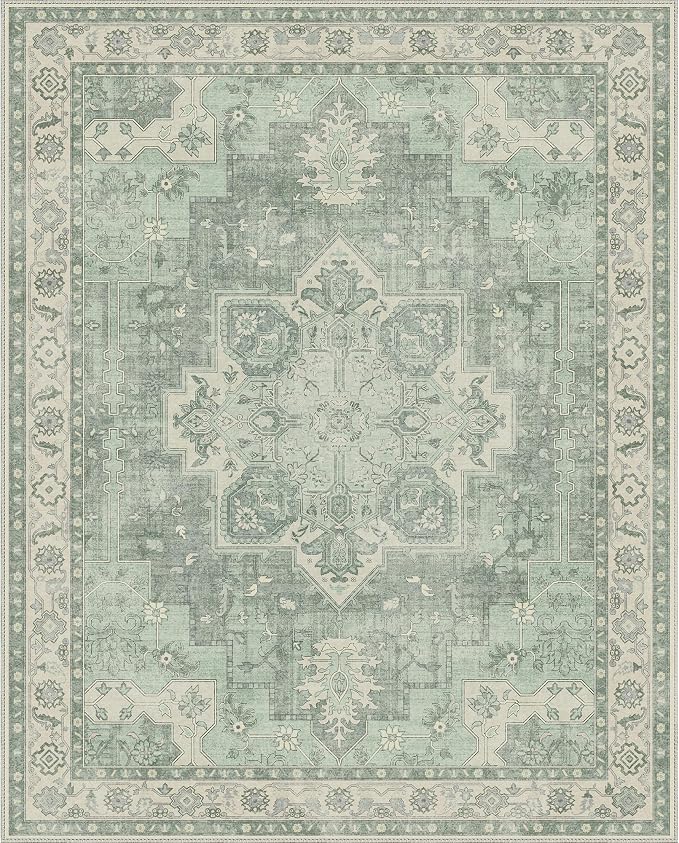 GENIMO 8x10 Area Rugs for Living Room, Machine Washable Non Slip Vintage Rugs - Image 9