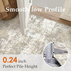 Runner Rug 2x6 Beige Machine Washable Modern Abstract Hallway Carpet Non Slip - Image 3