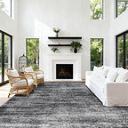 8x10 Area Rugs for Living Room, Abstract Black Boho Rug for Bedroom Design by BILEEHOME