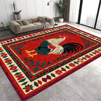 Vintage Rooster Area Rug, Beautiful Floral Border Country Style Rooster - Image 3