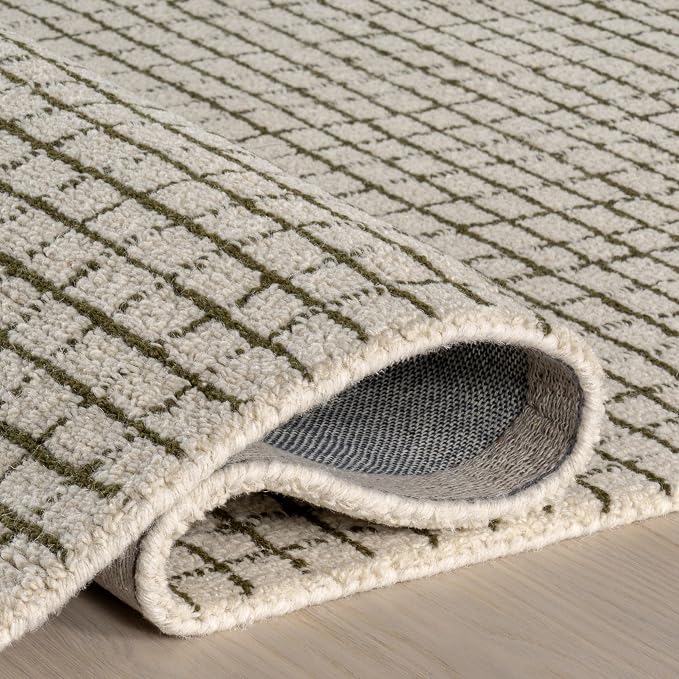 Rugs USA Melrose Green/Ivory, Wool & Cotton, Soft and Cozy, High Traffic - Image 7