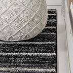 JONATHAN Y Williamsburg Minimalist Stripe Black/Cream Indoor Area Rug, - Image 6