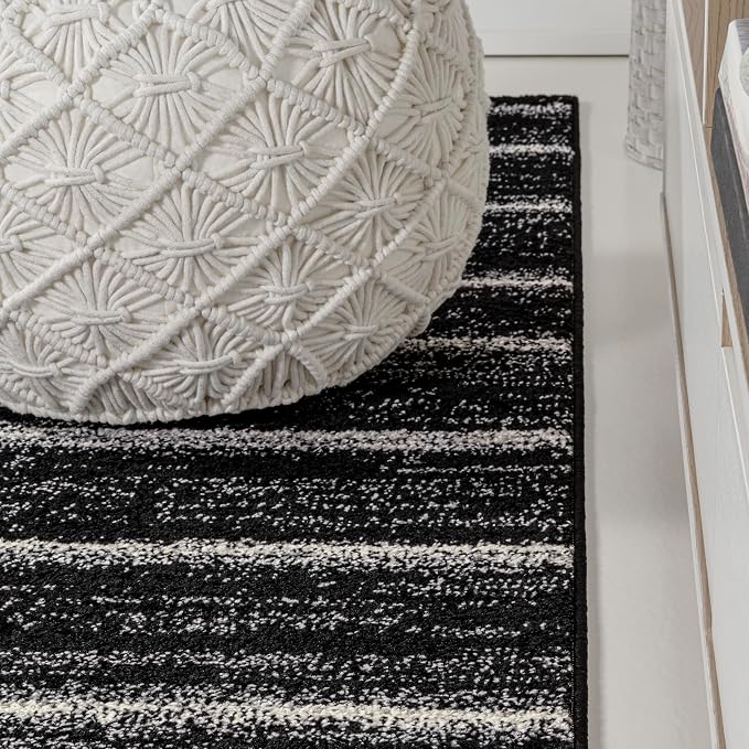 JONATHAN Y Williamsburg Minimalist Stripe Black/Cream Indoor Area Rug, - Image 6