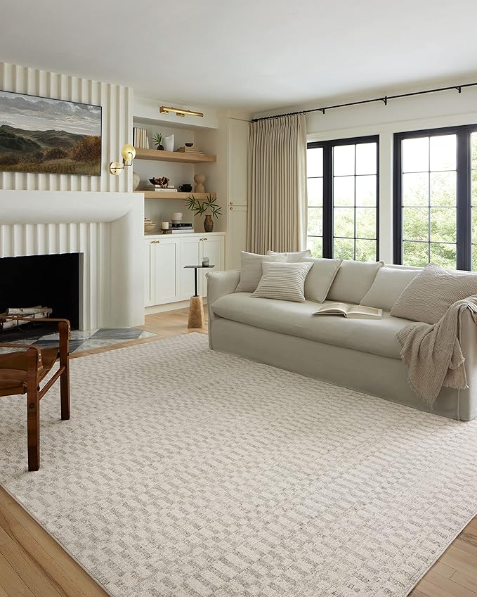 Loloi Kamala Collection KAM-05 Ivory/Grey 5'-3" x 7'-9" Area Rug by Loloi