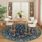 DUKINO 6ft Round Rug for Bedroom, Animal Print Washable Circle Rug - Image 3