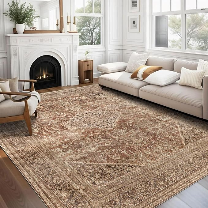 vivorug 8x10 Area Rugs for Living Room, Non-Slip Backing Washable Rug 8x10 by vivorug