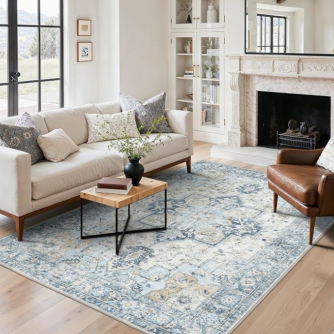 5x7 Area Rugs for Living Room, Machine Washable Rug, Non Slip Vintage Rugs - Image 3