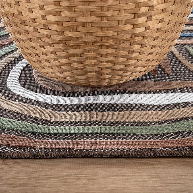 CAMILSON Indoor Outdoor Rug, Easy-Cleaning Non-Shedding Living Room, Garden and - Image 5