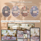 Washable Area Rug. Modern Farmhouse. Vintage. Turkish. Bohemian. Distressed. - Image 7