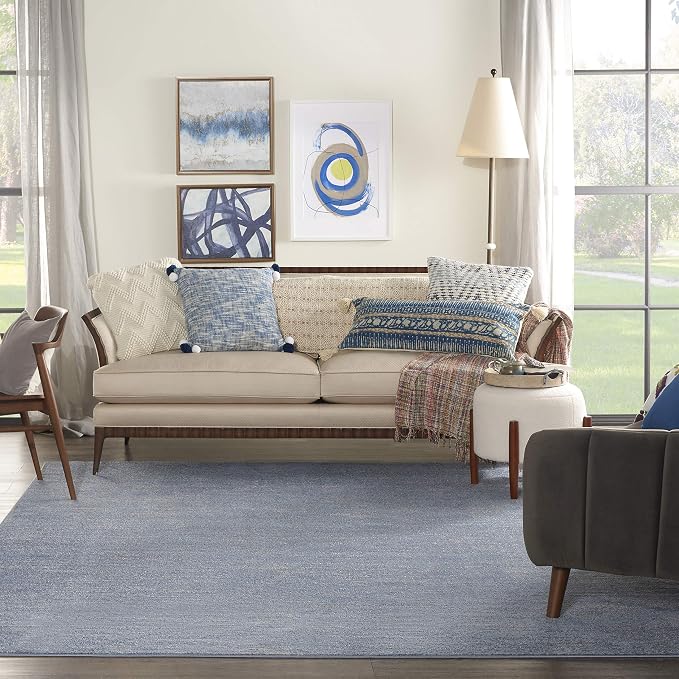 Nourison Home Nourison Essentials Blue Grey 9' x 12' Area Rug - Image 3