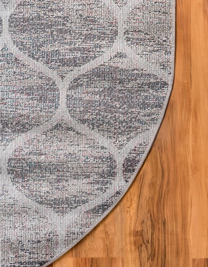 Rugs.com Lattice Frieze Collection Rug – 5' x 8' Oval Blue Multi Medium Rug - Image 9