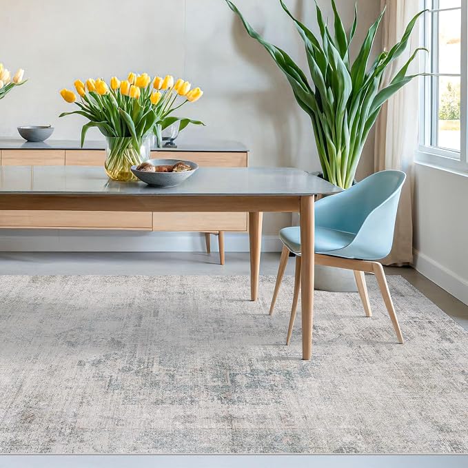 Blue Farmhouse Area Rug for Bedroom - Image 7
