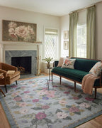 Loloi Rifle Paper Co. Rosa Collection RSA-02 Sky 2'-6" x 7'-6" Runner Rug by Loloi