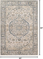 Loloi Teagan Collection TEA-01 Natural/Lt. Grey 5'-3" x 7'-6" Area Rug - Image 2
