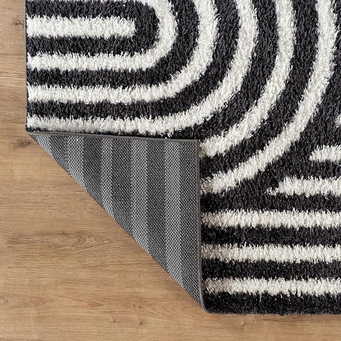 Rugshop Abstract Arch Shag Runner Rug Anthracite Dark Gray 2' 3" x 12' Great - Image 5