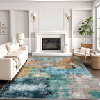 vivorug Washable Rug, Ultra Soft Area Rug 8x10, Non Slip Abstract Rug Carpet - Image 2
