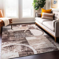 Rugshop Contemporary Abstract Circle Design Area Rug, Fade-Resistant Carpet by Rugshop