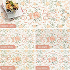 Orange Rug Bow Floral Rug 3x5, Washable Boho Area Rugs Non Slip Low Pile Carpet - Image 7