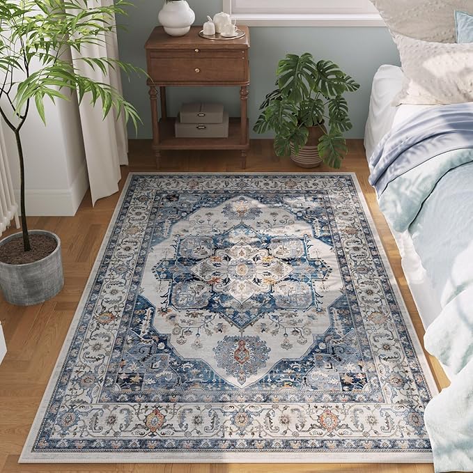 Rugcomf Vintage Medallion 3'x5' Washable Rug by Rugcomf