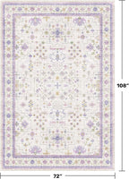 6x9 Lavender Rug for Bedroom, Kids Playroom, Non Slip Large Washable Living - Image 2