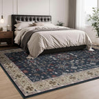 6x9 Washable Blue Area Rug for Living Room Bedroom, Boho Dining Room Rugs for - Image 3