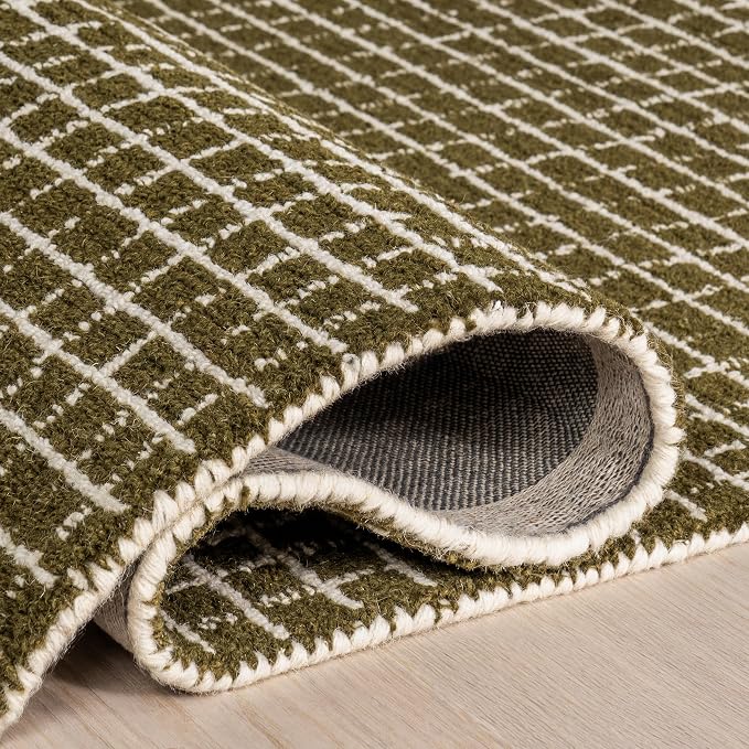 Rugs USA 9'6" x 13'6" Melrose Checked Wool Indoor Area Rug, Contemporary - Image 7