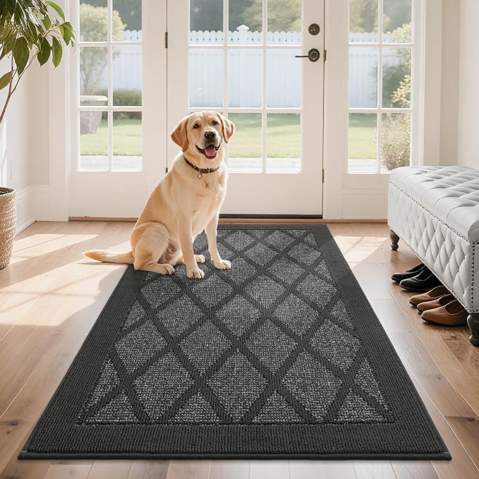 COSY HOMEER Non-Slip Door Mat 36"x60", Entryway Rugs Low Profile Absorbent Dirt by COSYHOMEER