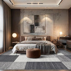 Rugshop Gray Modern Geometric Boxes Non-Slip Area Rug Non-Shedding - Image 9