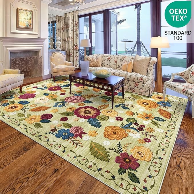 8x10 Machine Washable Area Rug for Living Room, Kids and Pets Friendly for - Image 3