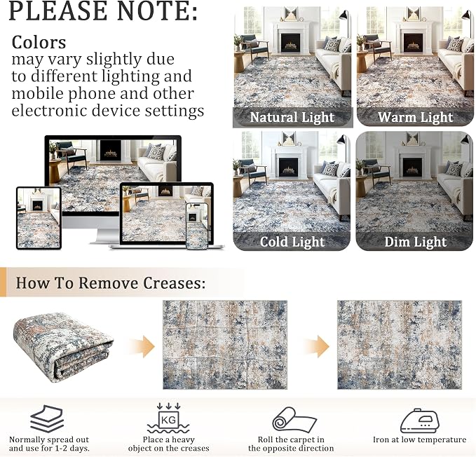 2x3 Machine Washable Area Rug for Entryway, Kids and Pets Friendly for Bedroom - Image 9