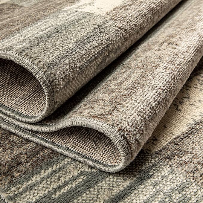 Superior Indoor Runner Rug, Jute Backed, Modern Geometric Patchwork Floor Decor - Image 10