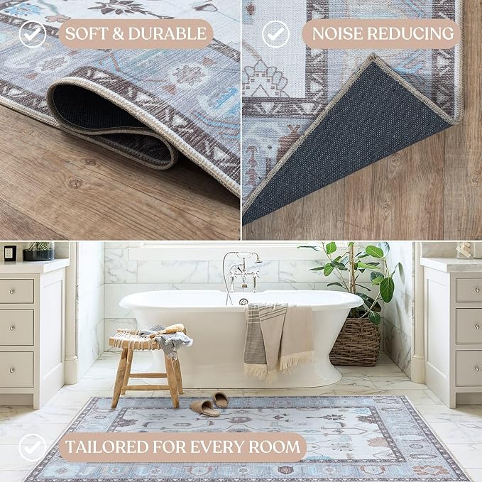 Fame Living Cream Grey Oushak Rug, Area Rugs - Image 5