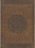 CAMILSON Outdoor Rug 10x14 Medallion Gold Modern Large Area Rugs - Image 2