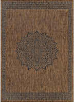 CAMILSON Outdoor Rug 6x9 Medallion Gold Modern Area Rugs - Image 2
