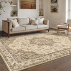 Brown Area Rug 9x12 Washable Vintage Carpet - Image 5