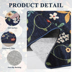 DUKINO Floral Round Rug, 6ft Washable Circle Rug, Non Slip Indoor Low Pile - Image 6