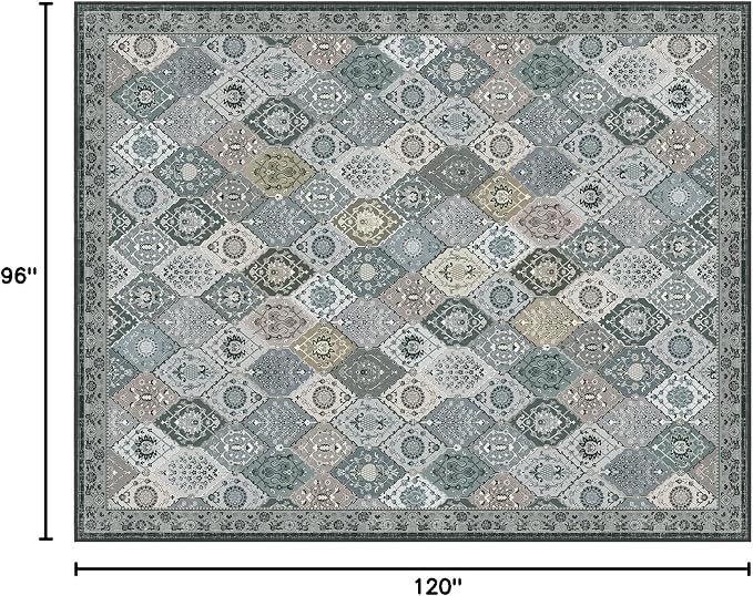 Phantoscope Washable Area Rug 8'x10' Non-Slip, Vintage Boho Rugs - Image 2