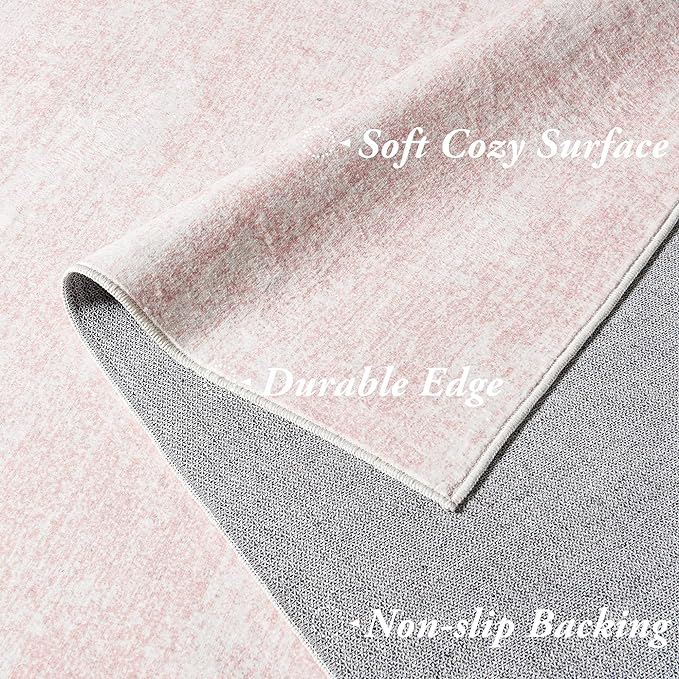 Small Rugs for Bedroom, Boho Abstract Modern Washable Non Slip Cute Area Rug - Image 3