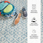 Dash and Albert Melange Diamond Machine Washable Area Rug - Image 3