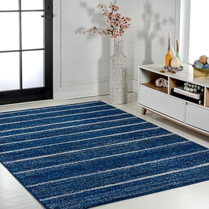 JONATHAN Y Williamsburg Minimalist Stripe Navy/Cream Indoor Area Rug, - Image 5