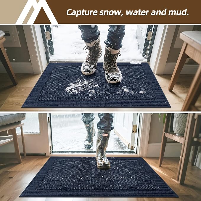 COSY HOMEER Non-Slip Door Mat 20"x32", Entryway Rugs Low Profile Absorbent Dirt - Image 2