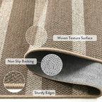 Lahome Striped Easy Jute Kitchen Runner, 2x8 Washable Indoor Outdoor Entryway - Image 4