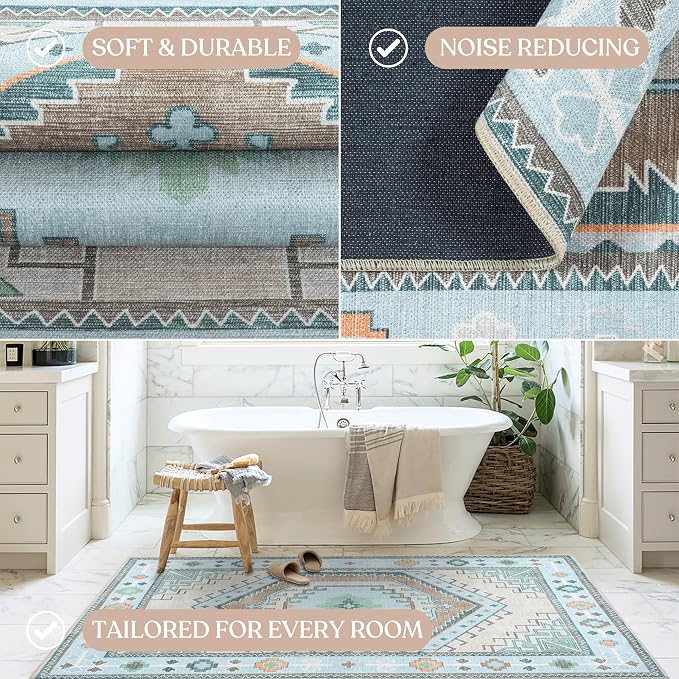Fame Living Washable Area Rug. Modern Farmhouse. Vintage. Turkish. Bohemian. - Image 5