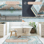 Fame Living Washable Area Rug. Modern Farmhouse. Vintage. Turkish. Bohemian. - Image 5