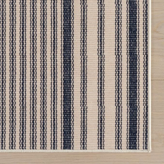 Dash & Albert Axiom Navy Machine Washable Rug, 6 X 9 Feet - Image 7