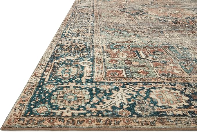 Loloi Margot Collection MAT-02 Terracotta/Lagoon 2'-6" x 11'-6" Runner Rug - Image 4