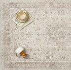 Beige Area Rug 3x4 Washable Office Entryway Vintage Carpet Low Pile Non Slip - Image 4