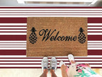 KOZYFLY Striped Outdoor Rug 3x5 Ft Red and White Christmas Front Door Rug Woven - Image 2