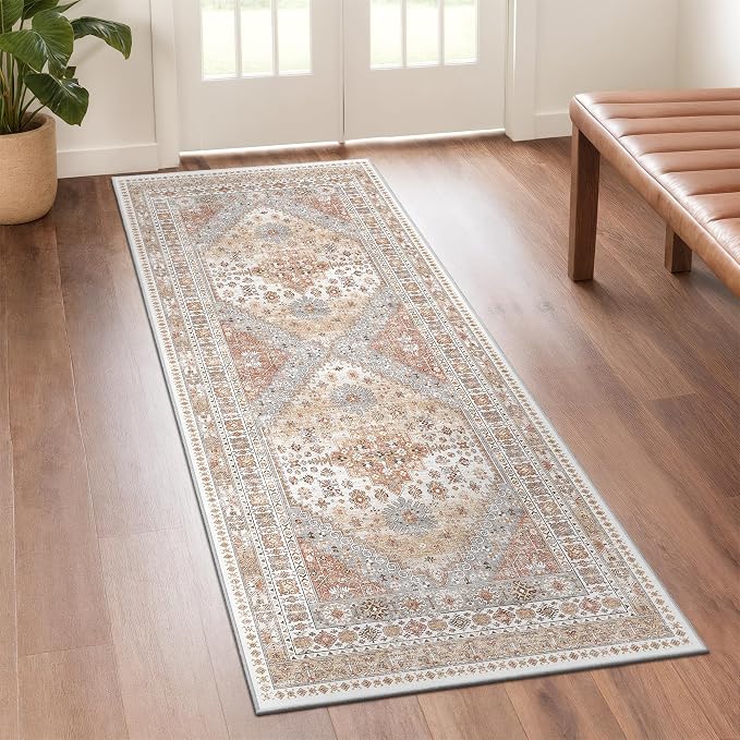 zesthome 2x6 Runner Rug for Hallways, Machine Washable Rug, Non Slip Vintage - Image 9