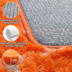 ONASAR Area Rugs for Bedroom Living Room, Washable 4x6 Fluffy Orange and White - Image 3